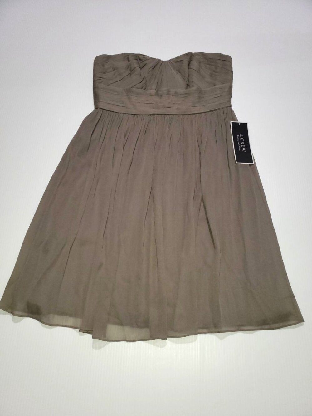 NWT J.Crew Women's Formal Dress Marbella Strapless in Silk Chiffon Size 10 790 - Picture 6 of 10